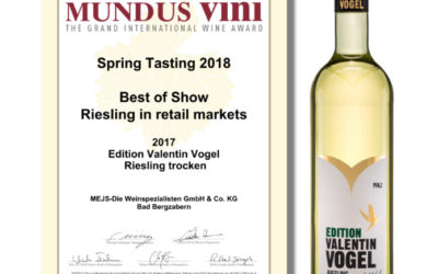 MUNDUS VINI: Best of show Riesling 2017 for Valentin Vogel